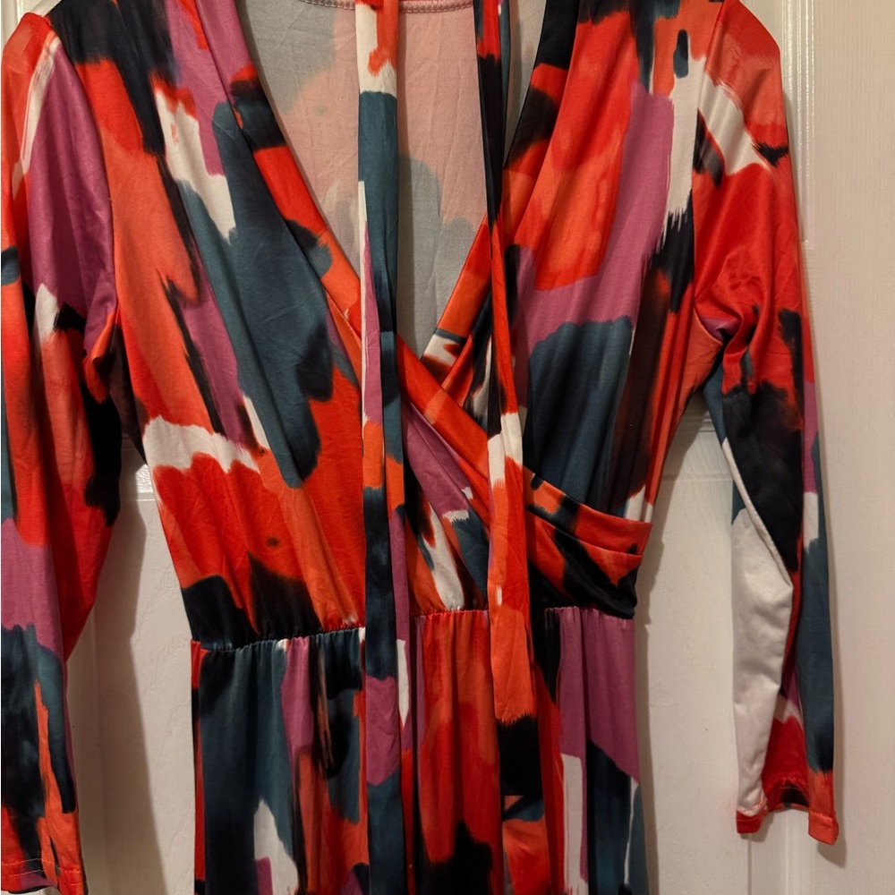 Abstract Multicolor Maxi Dress - Picture 2 of 3
